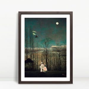 Lovers Strolling Under Luminous Moon