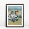 Children Playing On Sunlit Seashore