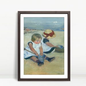 Children Playing On Sunlit Seashore