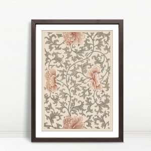 Ornate Peonies And Twisting Vines Pattern