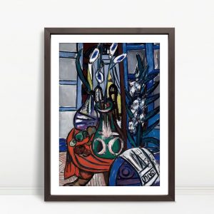 Blue Window Still Life With Flowers