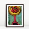 Fruit Bowl on Crimson Pedestal
