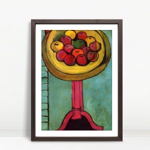 Fruit Bowl on Crimson Pedestal