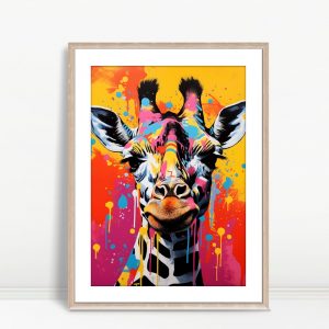 Color Splash Giraffe Pop Art