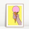 Drippy Pink Ice Cream Pop Art