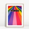 Retro Rainbow Rays Vibes Poster