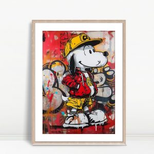 Hip Hop Dog Graffiti Style Wall