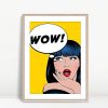 Wow Girl Retro Comic Pop Wall