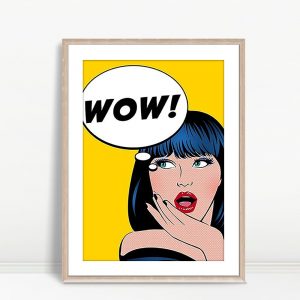 Wow Girl Retro Comic Pop Wall