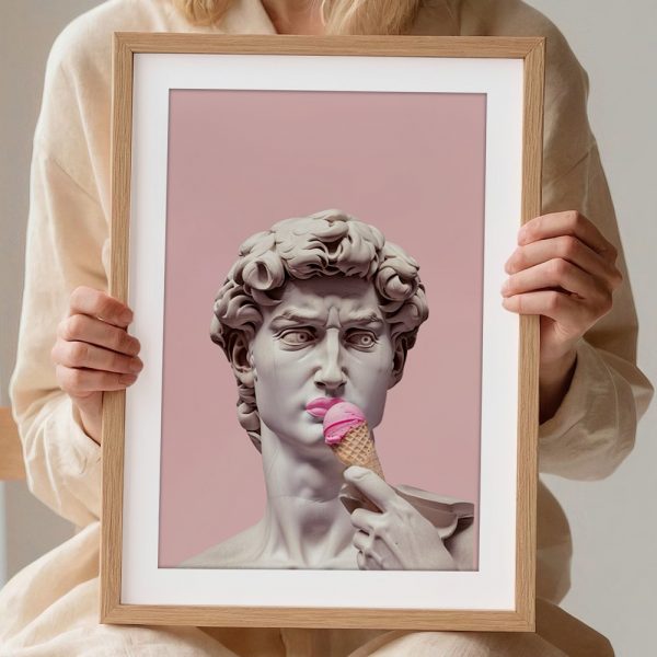 Michelangelo Statue Eats Pink Ice Cream - Image 2