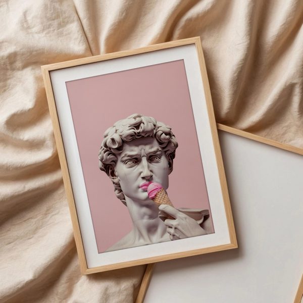 Michelangelo Statue Eats Pink Ice Cream - Image 3