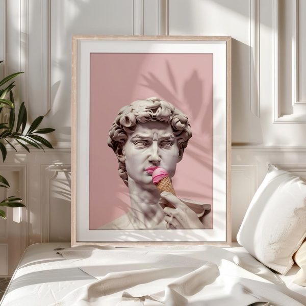 Michelangelo Statue Eats Pink Ice Cream - Image 5