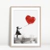 Banksy Style Girl Heart Balloon