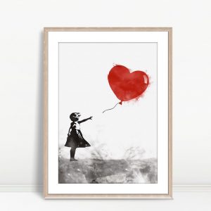 Banksy Style Girl Heart Balloon