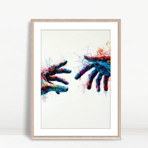 Graffiti Hands Reaching Connection Art