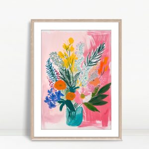 Colorful Floral Vase Wall Painting