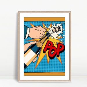 Pop Art Champagne Celebration Poster