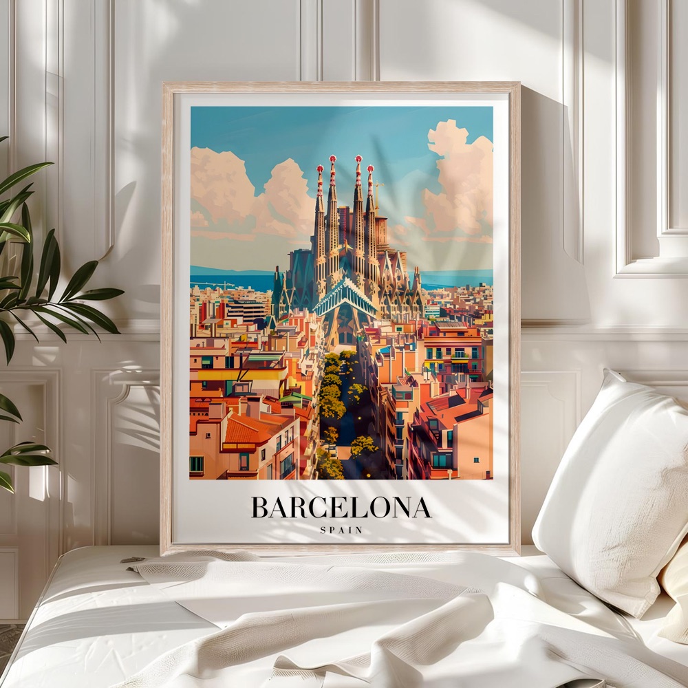 Barcelona urban painting for home decor