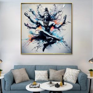 Ethnic Mahadev Crystal Glass Painting for Wall Decoration