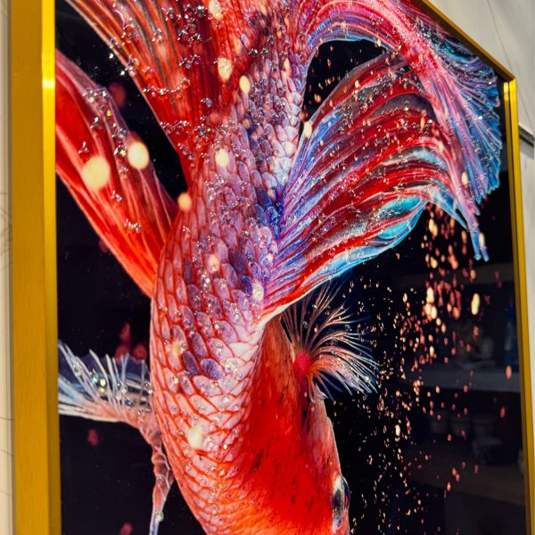Siamese Japanese Fish Crystal Glass Painting - Image 7