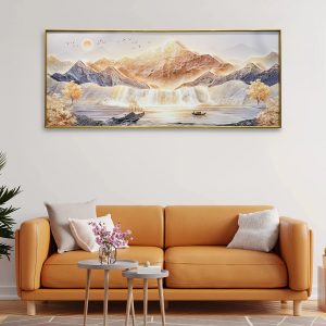 Luminous Abstact Landscape Crystal Glass Painting