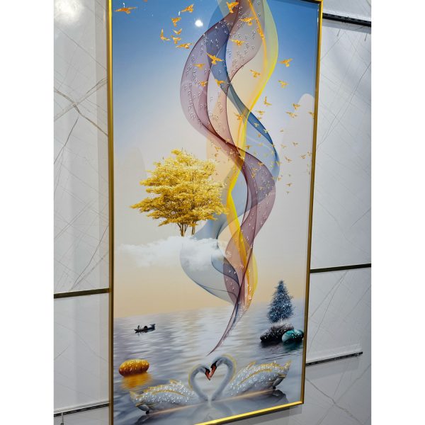 Swans of Solstice Crystal Glass Painting - Image 5