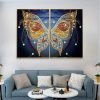 Rainbow Butterfly Crystal Glass Painting - Set of 2