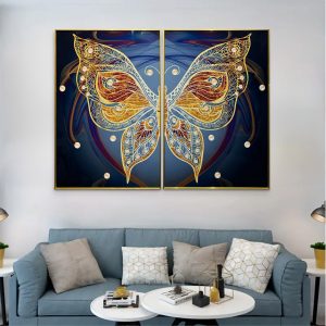 Rainbow Butterfly Crystal Glass Painting - Set of 2
