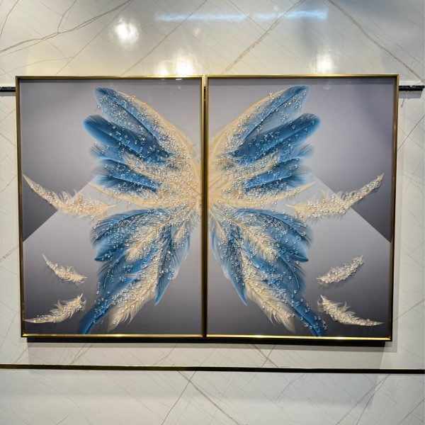 Starling Feathers Majestic Crystal Glass Painting – Set of 2 - Image 3