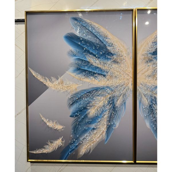 Starling Feathers Majestic Crystal Glass Painting – Set of 2 - Image 4
