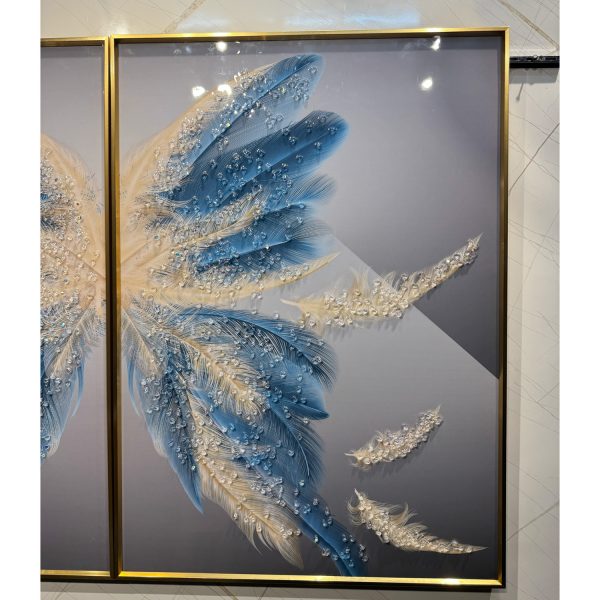 Starling Feathers Majestic Crystal Glass Painting – Set of 2 - Image 5