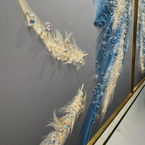 Starling Feathers Majestic Crystal Glass Painting – Set of 2 - Image 7