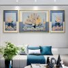 Eternal Tree of Life with Deers Crystal Glass Painting - Set of 3