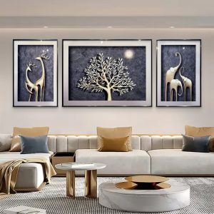 Modern Natural Serenity Glass Painting - Set of 3