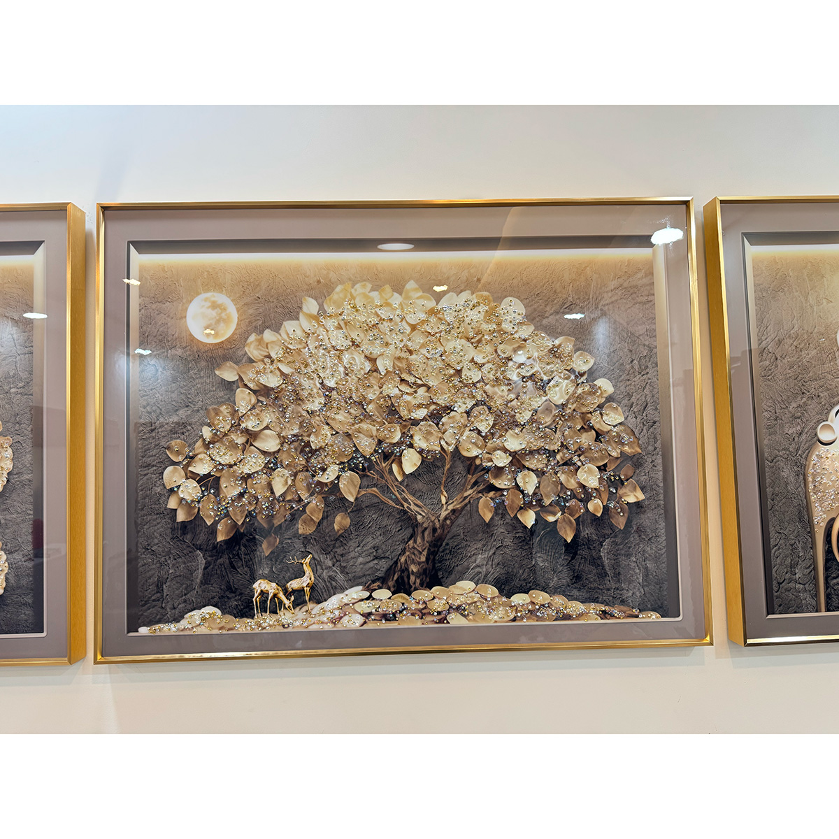 Golden Essence Modern Glass Painting - Set of 3 - Image 6