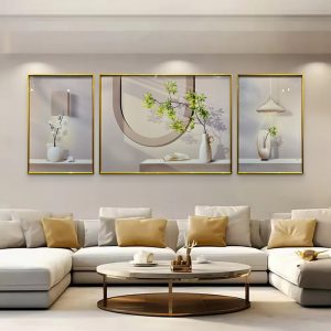 Modern Tranquility Premium Crystal Glass Painting - Set of 3