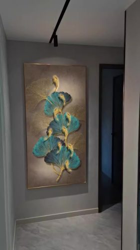 Whispers of Ginkgo Koi Fish Crystal Glass Wall Art photo review