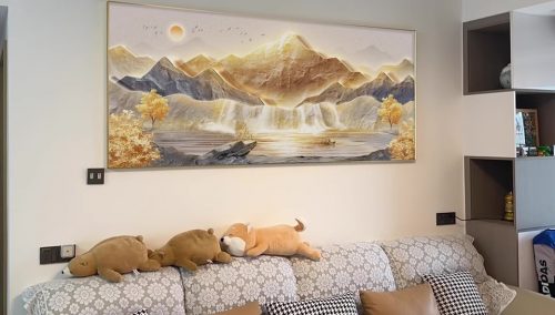Luminous Abstact Landscape Crystal Glass Painting photo review