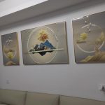 Golden Tranquility Crystal Glass painting - Set Of 3 photo review