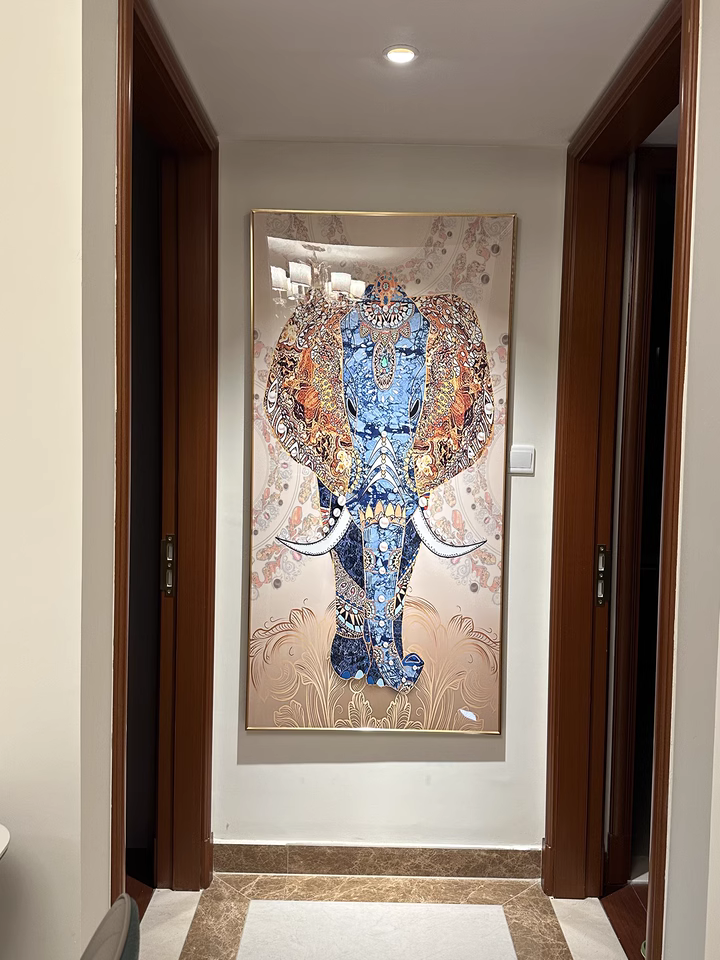 Royal Udaipur Elephant Crystal Glass Painting (with Pearls) photo review