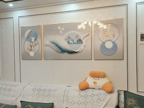 The Feather Stillness Natural Crystal Glass Wall Art - Set of 3 photo review