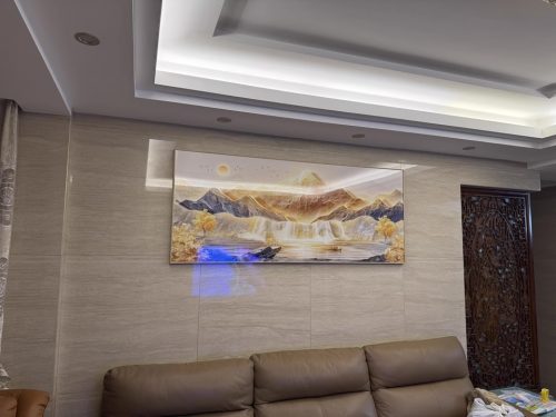 Luminous Abstact Landscape Crystal Glass Painting photo review