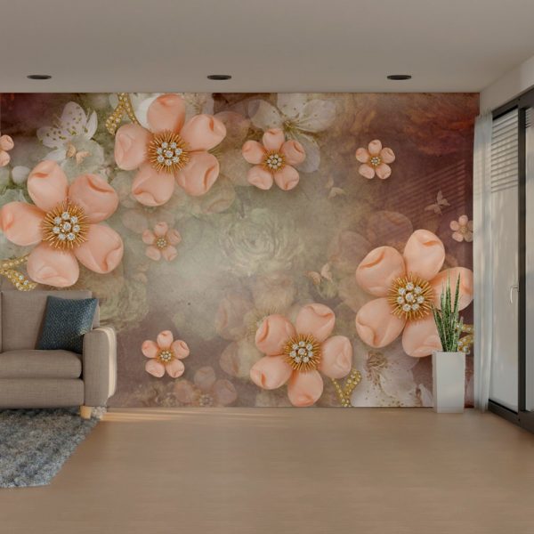 Blush Jewel Blossom Fantasy Wallpaper - Image 2