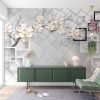 Pearl Petals Geometric Harmony Wallpaper