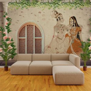Royal Courtyard Romantic Fresco Wall Mural