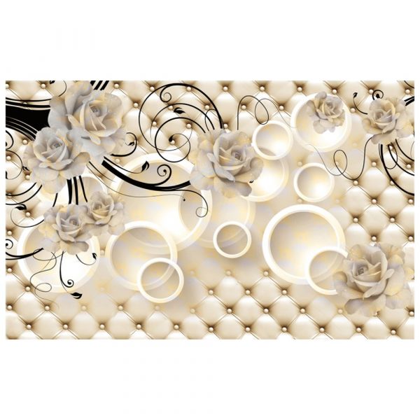 Cream Rose Dreamscape Circles Wall Mural - Image 3