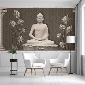 Tranquil Buddha Lotus Garden 3D Mural