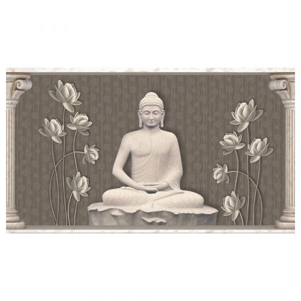 Tranquil Buddha Lotus Garden 3D Mural - Image 3