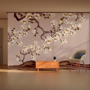 Tranquil Magnolia Blossom Branch Wallpaper
