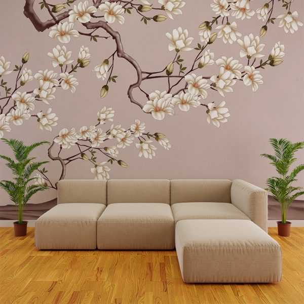 Tranquil Magnolia Blossom Branch Wallpaper - Image 2